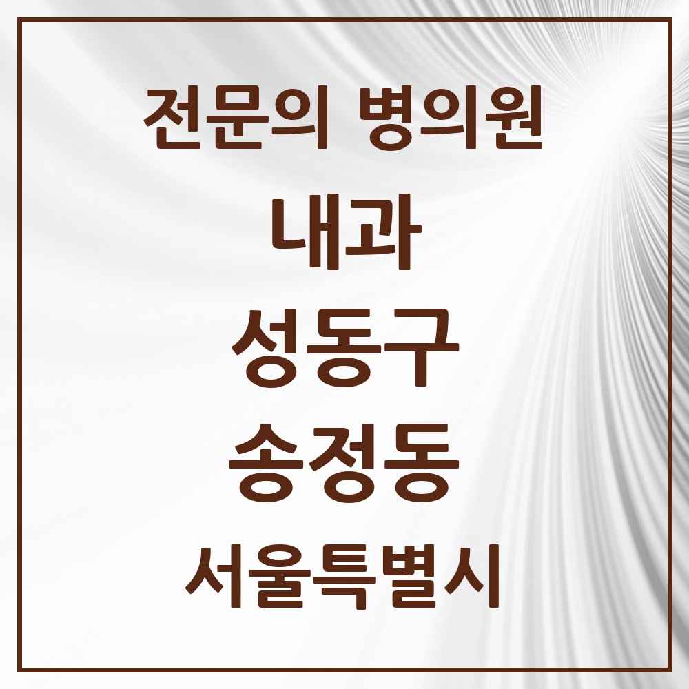 2025 송정동 내과 전문의 의원·병원 모음 1곳 | 서울특별시 성동구 추천 리스트