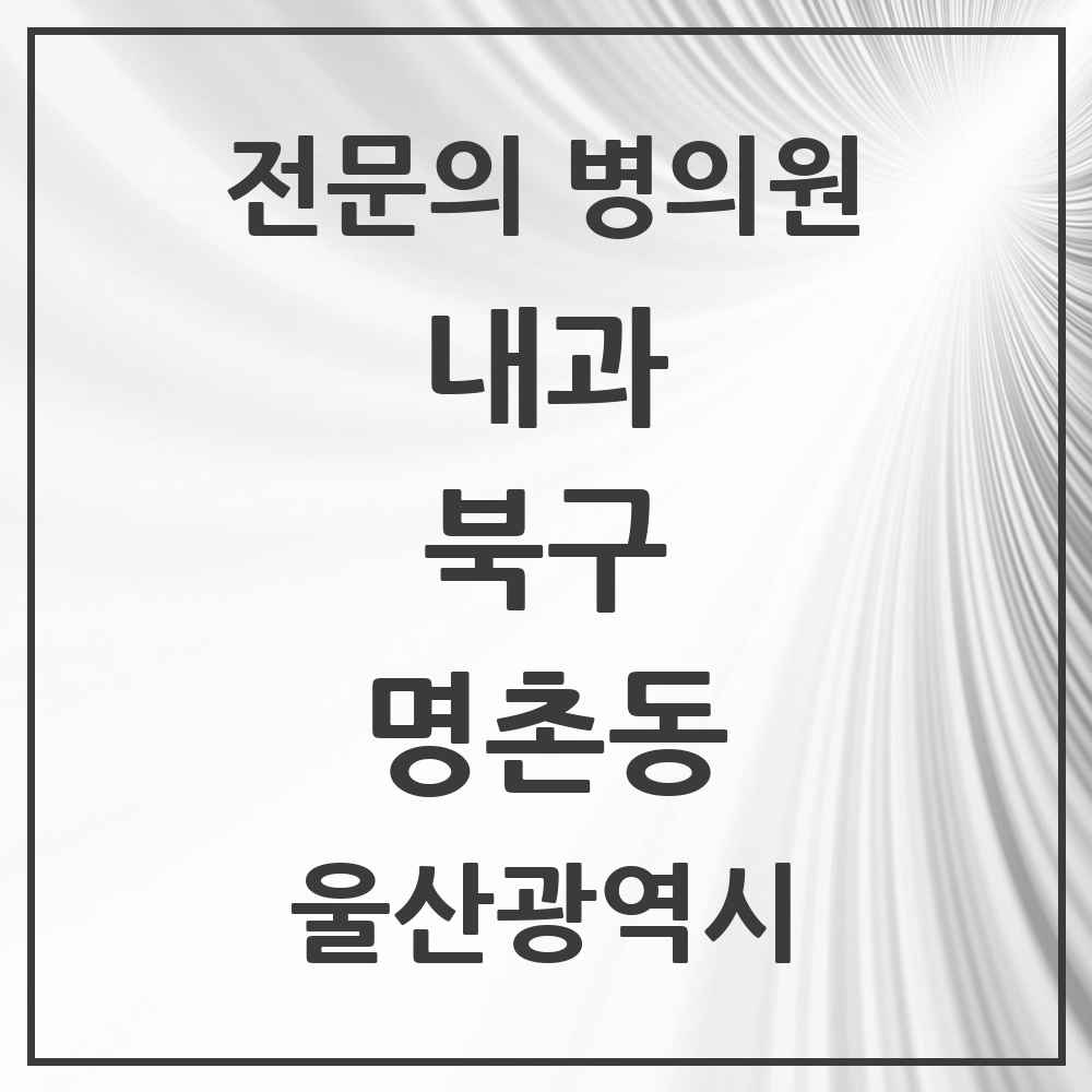 2025 명촌동 내과 전문의 의원·병원 모음 2곳 | 울산광역시 북구 추천 리스트