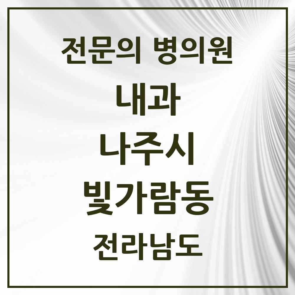 2025 전라남도 나주시 빛가람동 내과 전문의 의원·병원 목록 3곳