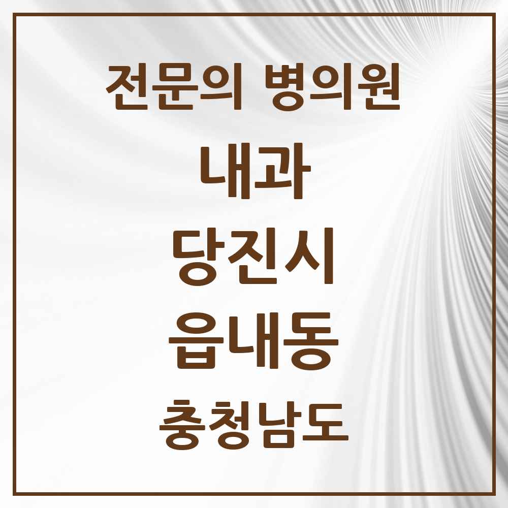 2025 충청남도 당진시 읍내동 내과 전문의 의원·병원 목록 8곳