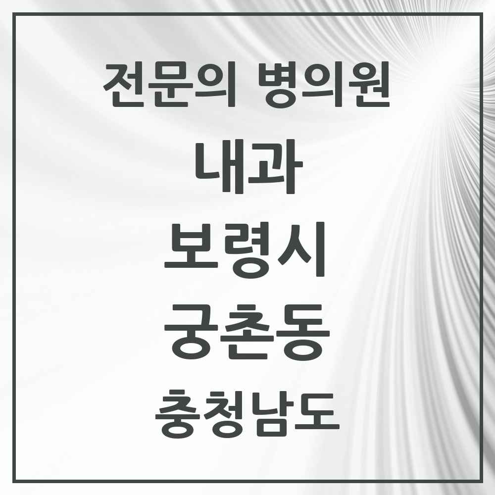 2025 충청남도 보령시 궁촌동 내과 전문의 의원·병원 목록 1곳