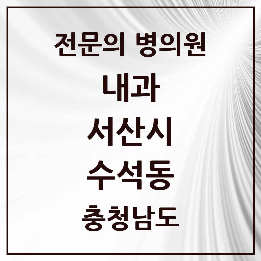 2025 충청남도 서산시 수석동 내과 전문의 의원·병원 목록 1곳
