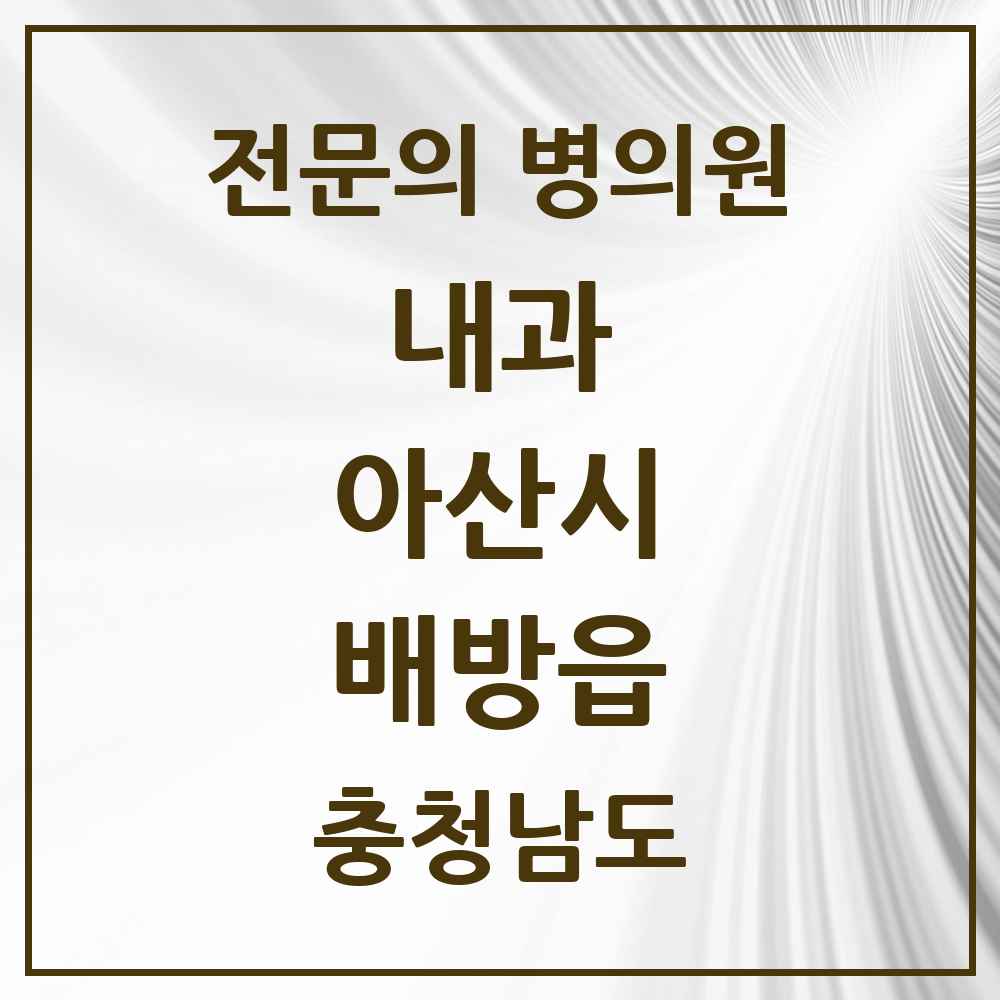 2025 충청남도 아산시 배방읍 내과 전문의 의원·병원 목록 10곳