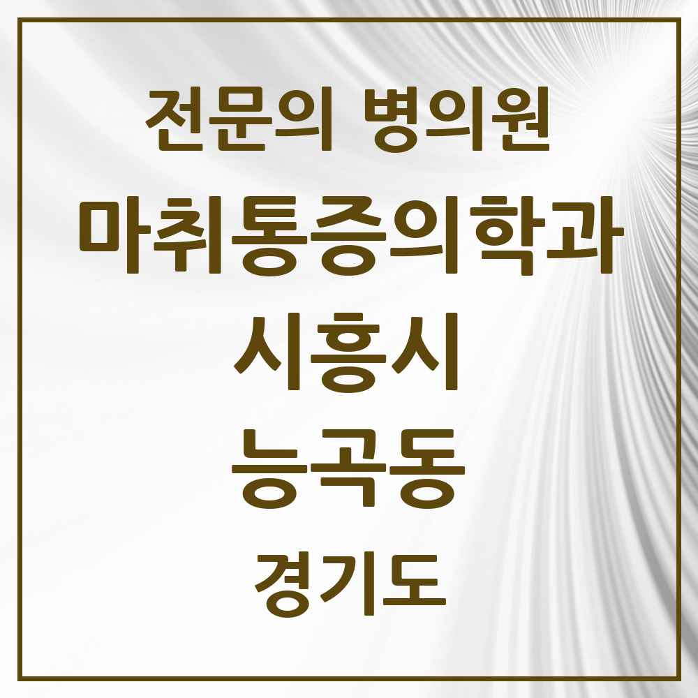 2025 경기도 시흥시 능곡동 마취통증의학과 전문의 의원·병원 목록 3곳