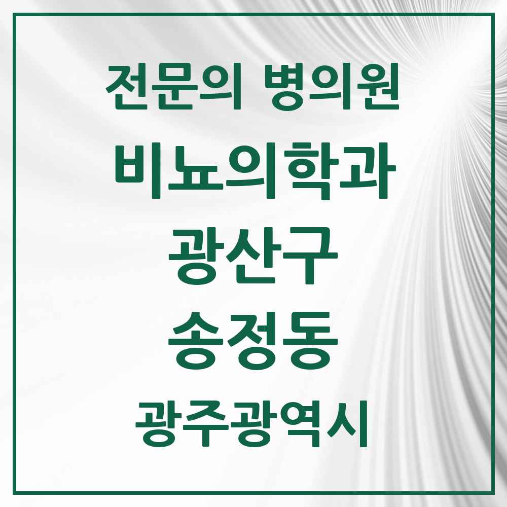 2025 광주광역시 광산구 송정동 비뇨의학과 비뇨기과 전문의 의원·병원 목록 2곳