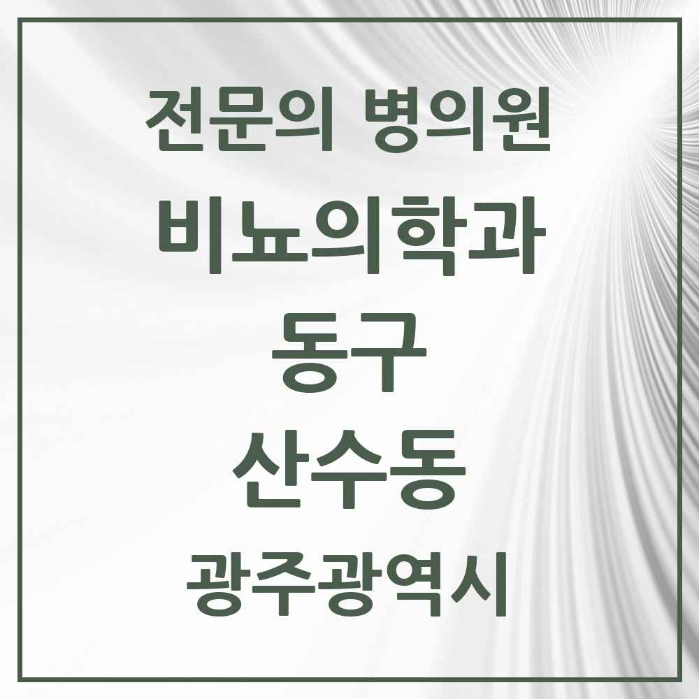 2025 광주광역시 동구 산수동 비뇨의학과 비뇨기과 전문의 의원·병원 목록 1곳