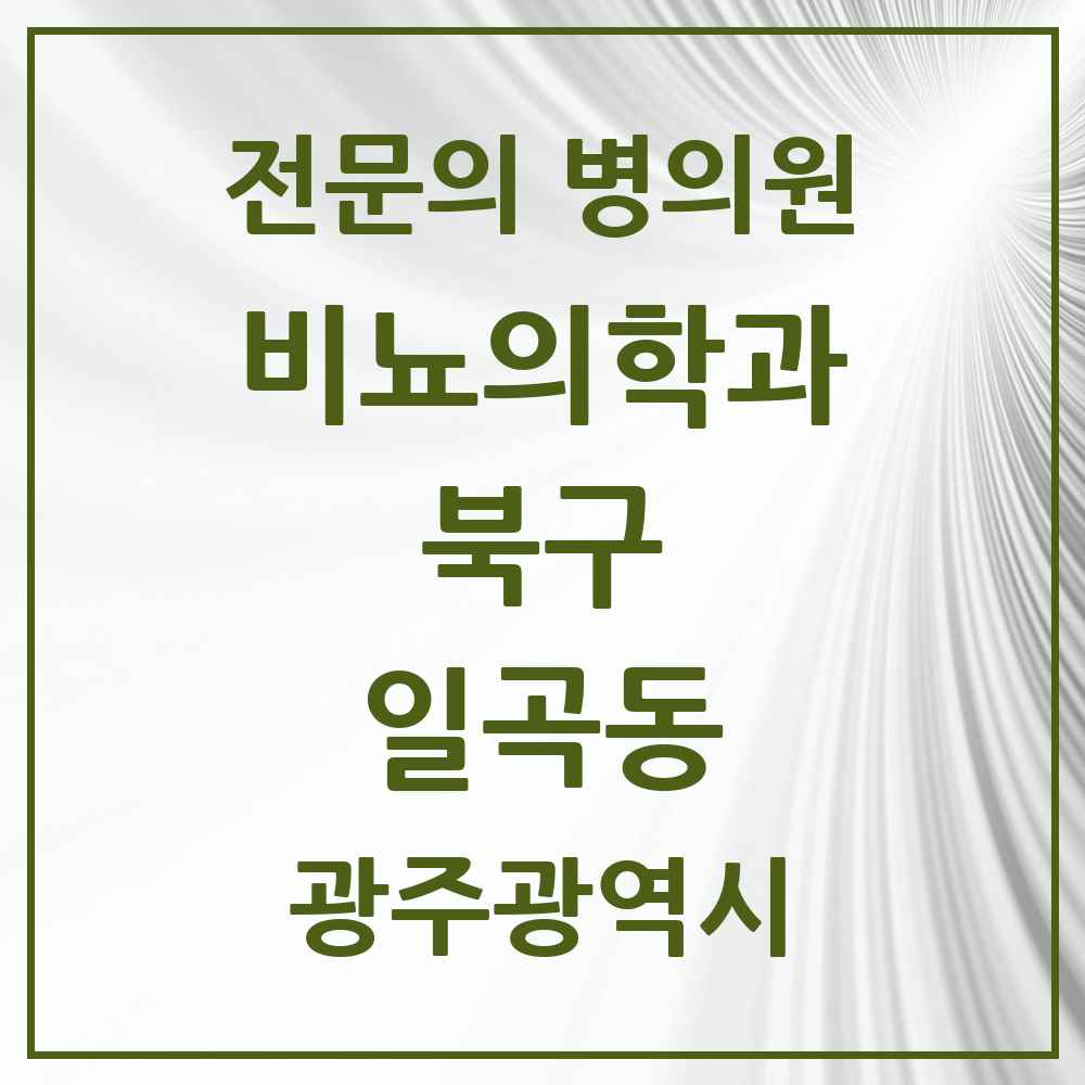 2025 광주광역시 북구 일곡동 비뇨의학과 비뇨기과 전문의 의원·병원 목록 2곳