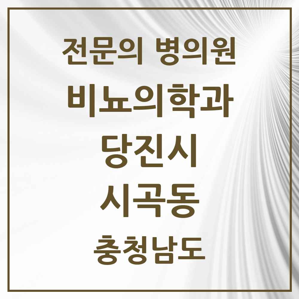 2025 충청남도 당진시 시곡동 비뇨의학과 비뇨기과 전문의 의원·병원 목록 1곳