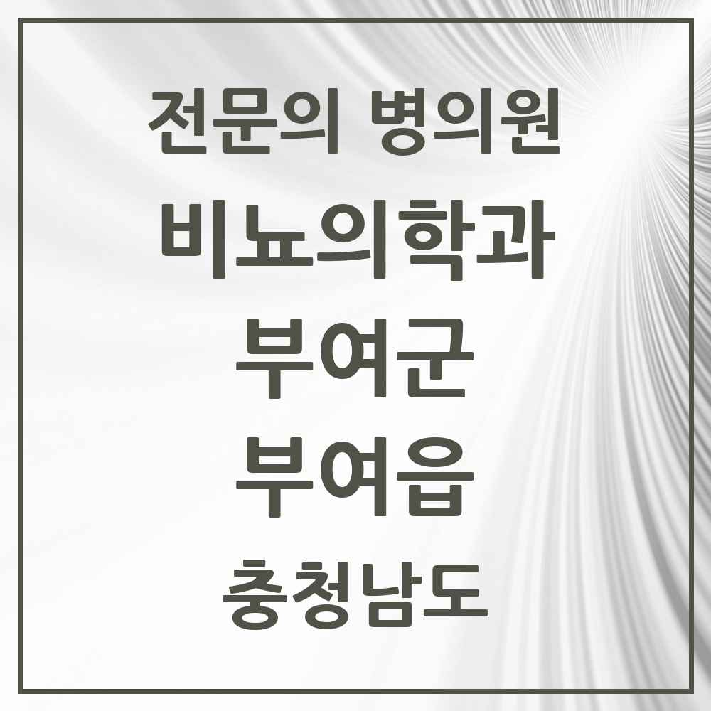 2025 충청남도 부여군 부여읍 비뇨의학과 비뇨기과 전문의 의원·병원 목록 1곳