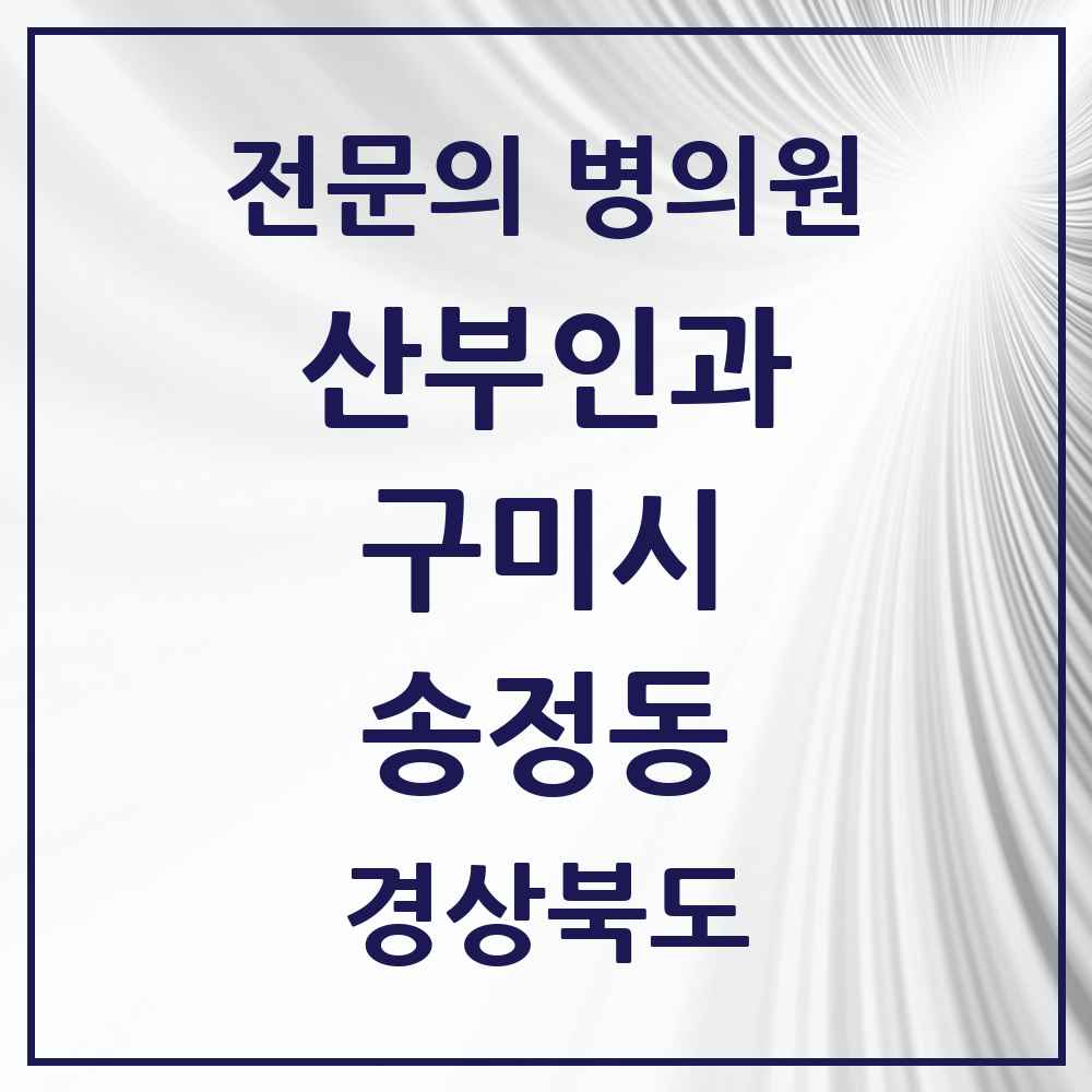 2025 경상북도 구미시 송정동 산부인과 전문의 의원·병원 목록 1곳