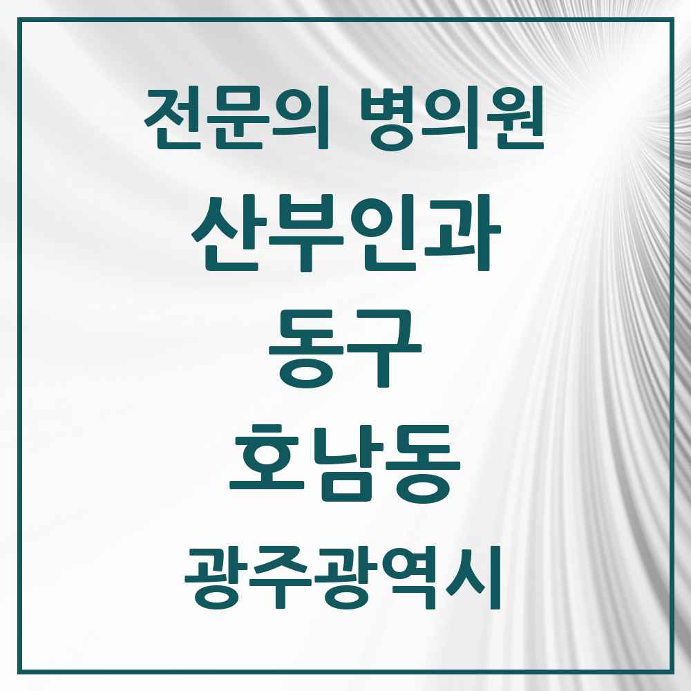 2025 광주광역시 동구 호남동 산부인과 전문의 의원·병원 목록 1곳