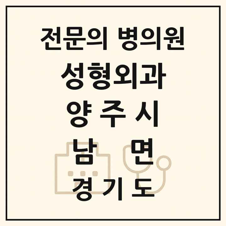 2026 경기도 양주시 남면 성형외과 전문의 의원·병원 목록 1곳
