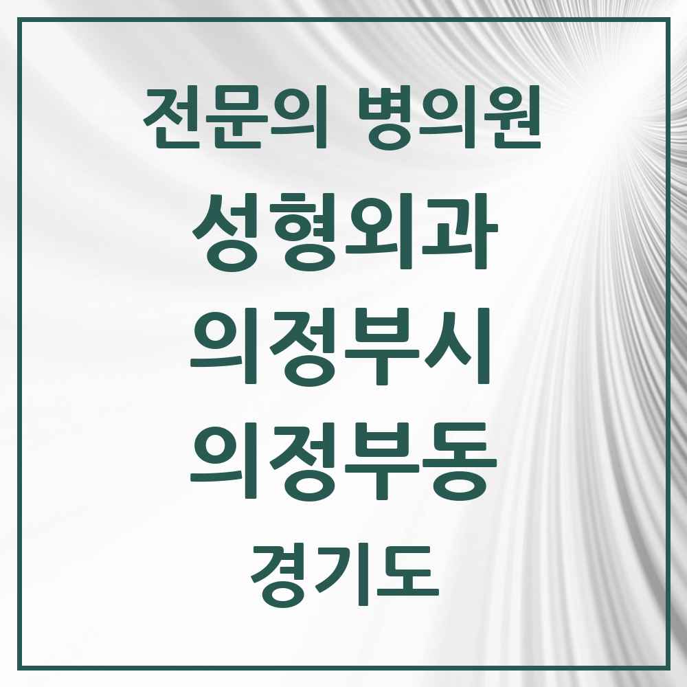 2025 경기도 의정부시 의정부동 성형외과 전문의 의원·병원 목록 6곳