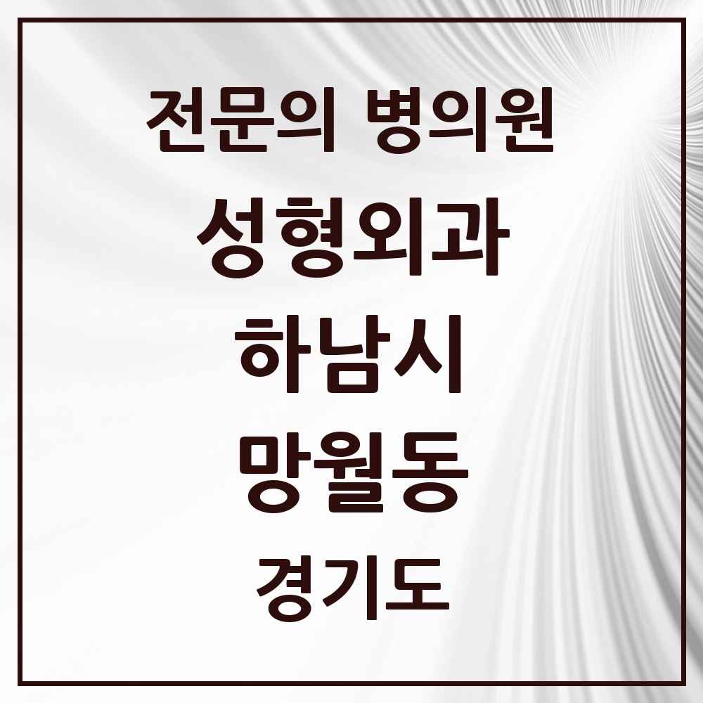 2025 경기도 하남시 망월동 성형외과 전문의 의원·병원 목록 1곳