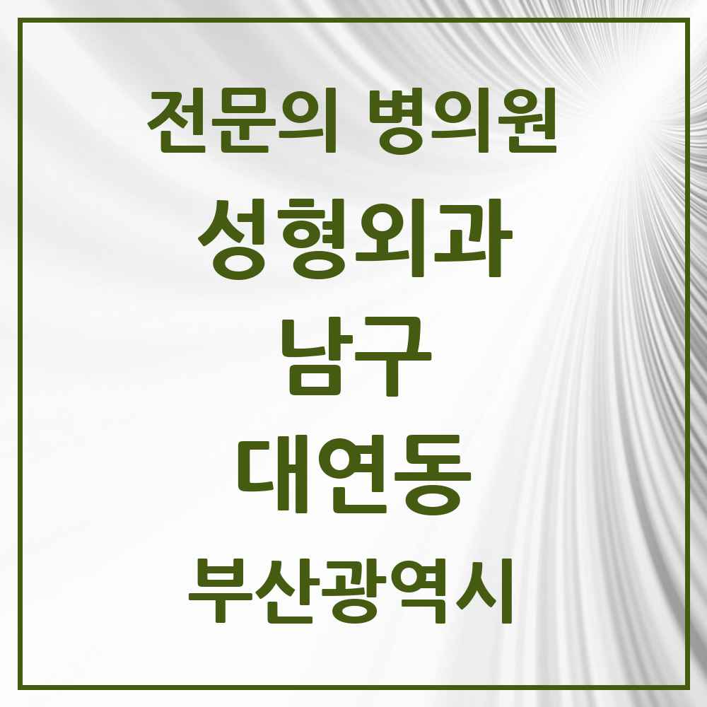2025 부산광역시 남구 대연동 성형외과 전문의 의원·병원 목록 1곳