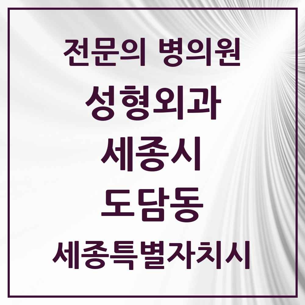 2025 세종특별자치시 세종시 도담동 성형외과 전문의 의원·병원 목록 1곳