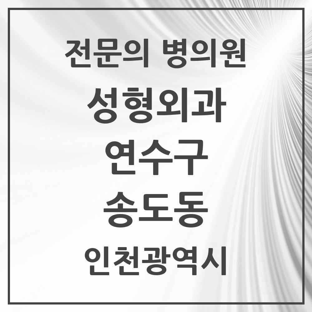 2025 인천광역시 연수구 송도동 성형외과 전문의 의원·병원 목록 11곳
