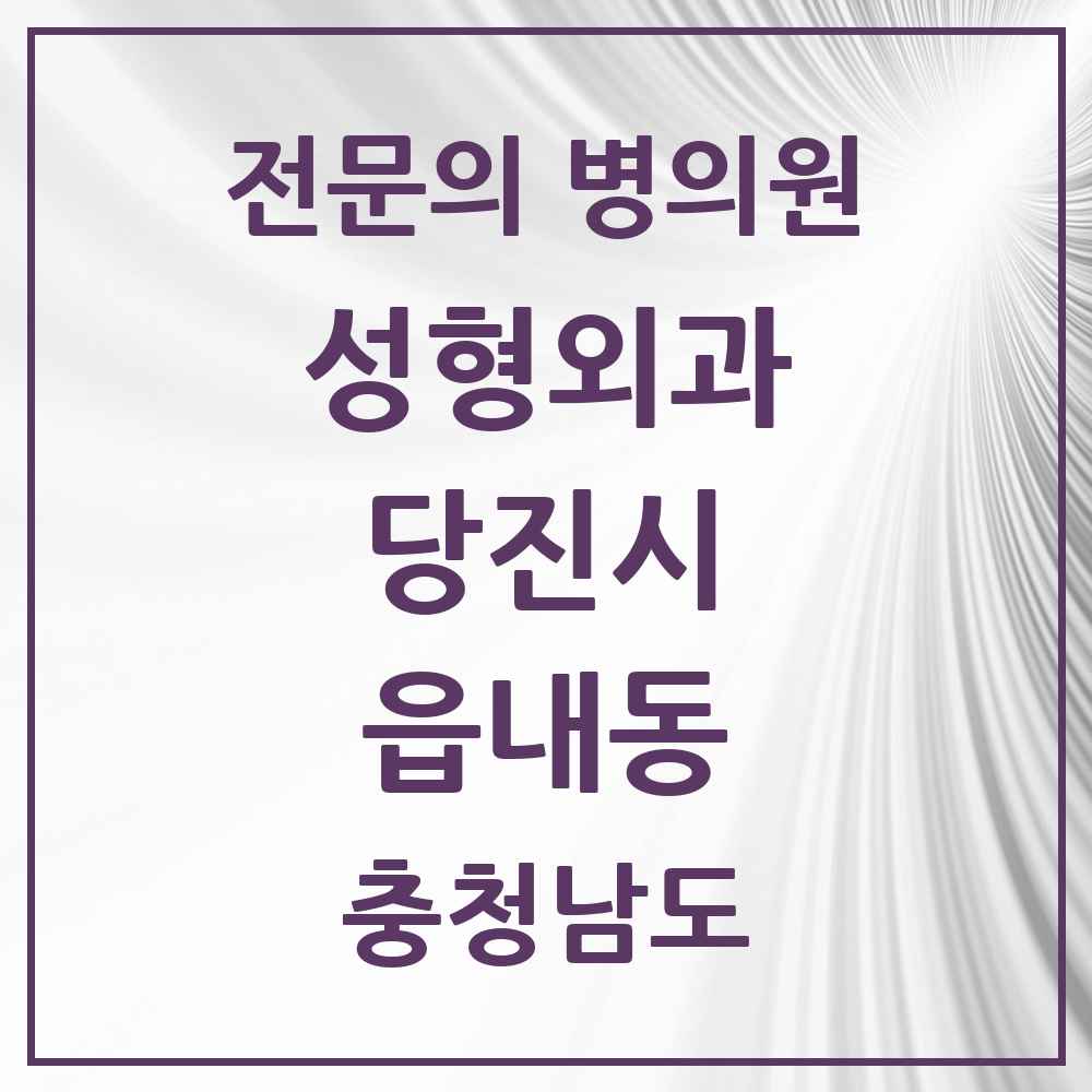 2025 충청남도 당진시 읍내동 성형외과 전문의 의원·병원 목록 1곳