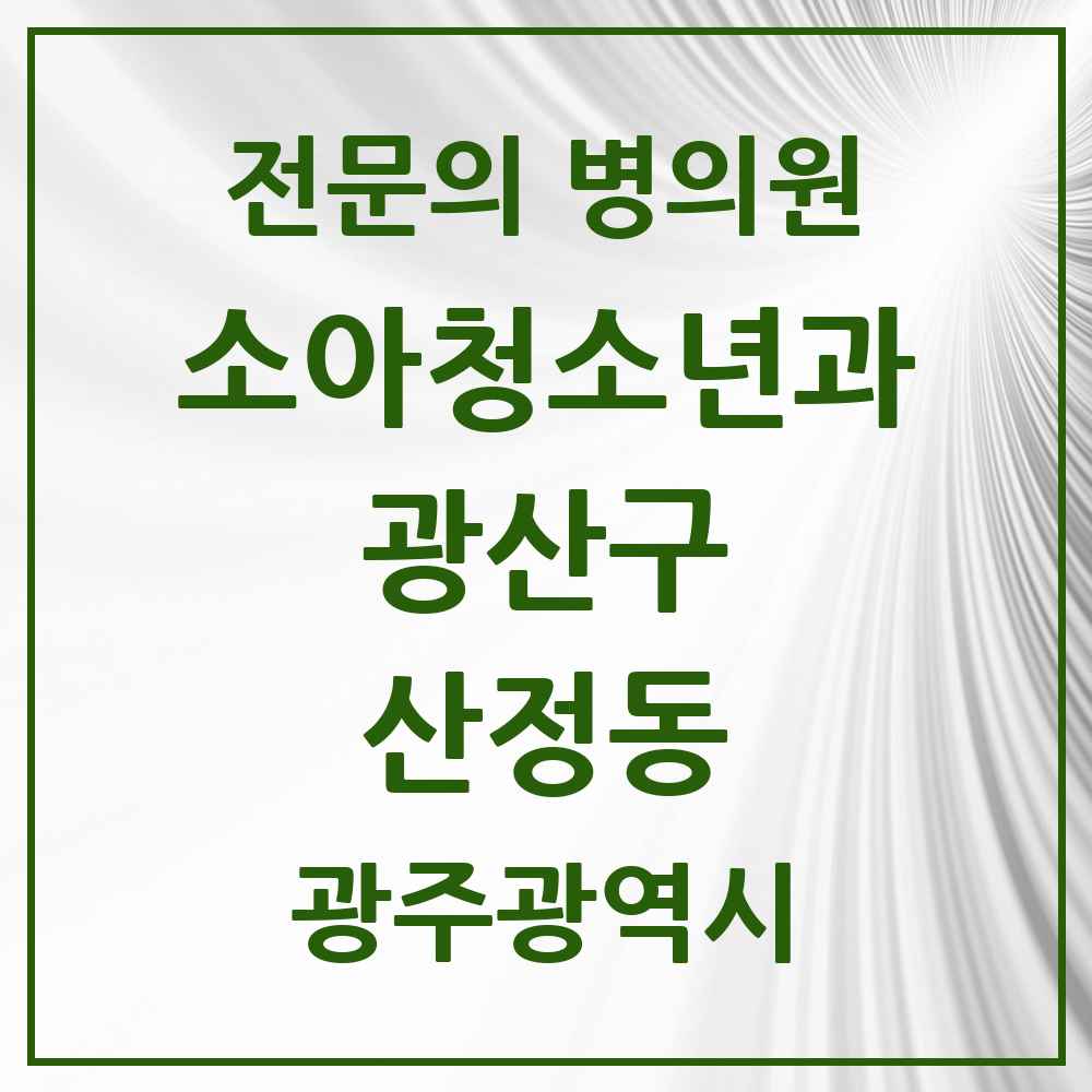 2025 광주광역시 광산구 산정동 소아청소년과 소아과 전문의 의원·병원 목록 1곳