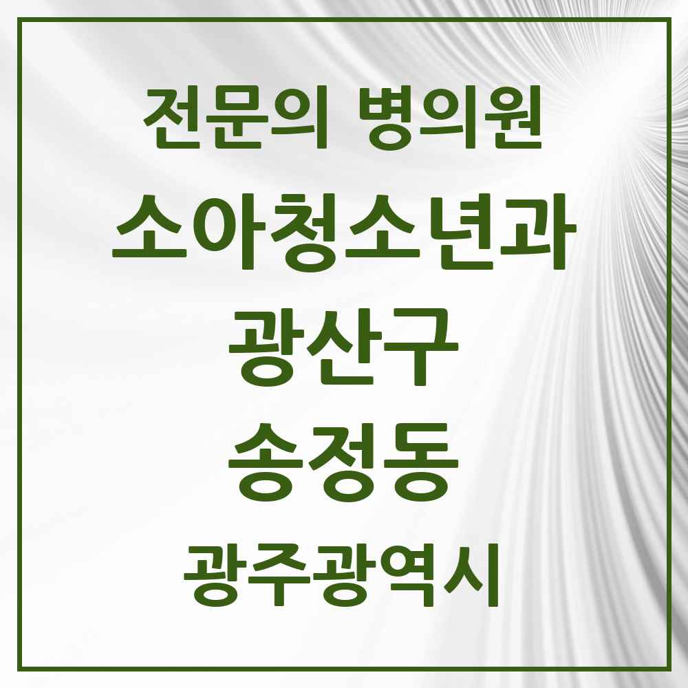 2025 광주광역시 광산구 송정동 소아청소년과 소아과 전문의 의원·병원 목록 1곳