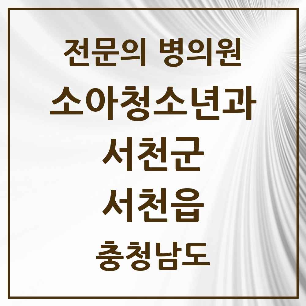 2025 충청남도 서천군 서천읍 소아청소년과 소아과 전문의 의원·병원 목록 1곳
