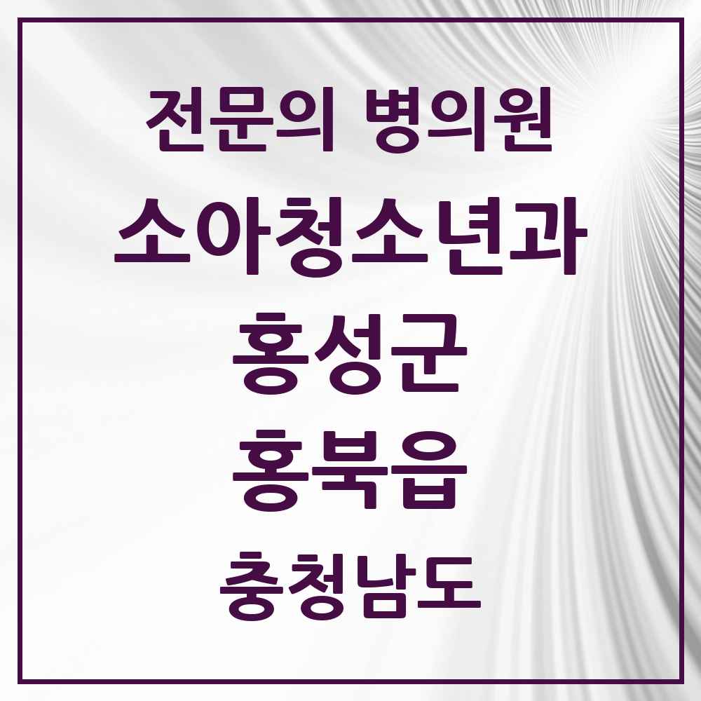 2025 충청남도 홍성군 홍북읍 소아청소년과 소아과 전문의 의원·병원 목록 2곳