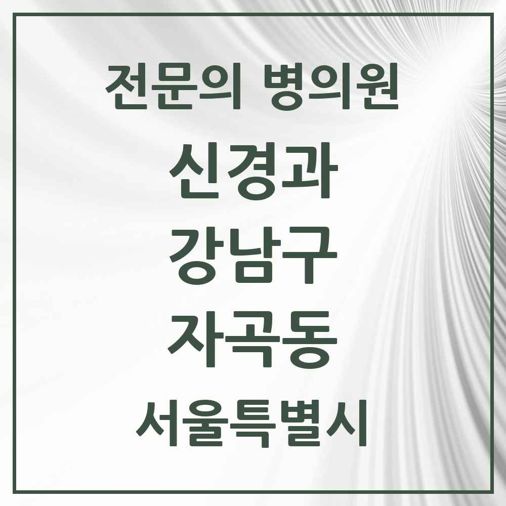 2025 서울특별시 강남구 자곡동 신경과 전문의 의원·병원 목록 1곳