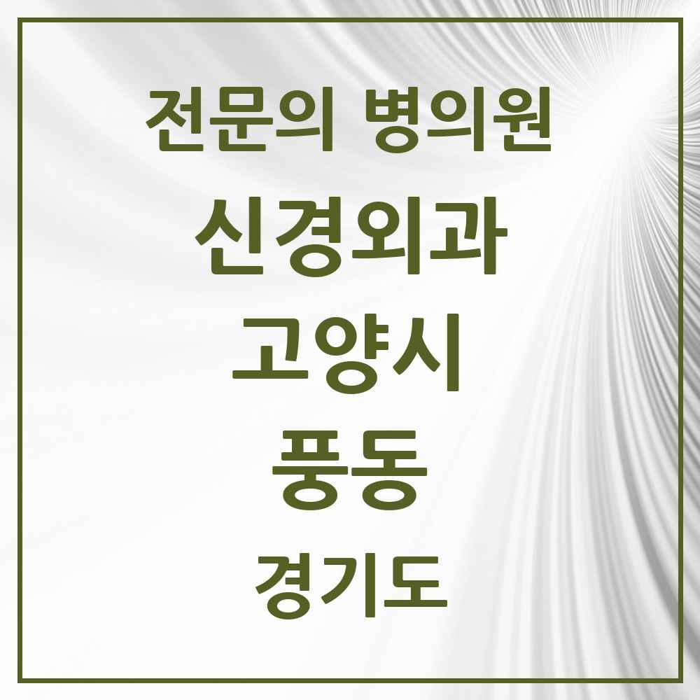 2025 경기도 고양시 풍동 신경외과 전문의 의원·병원 목록 1곳