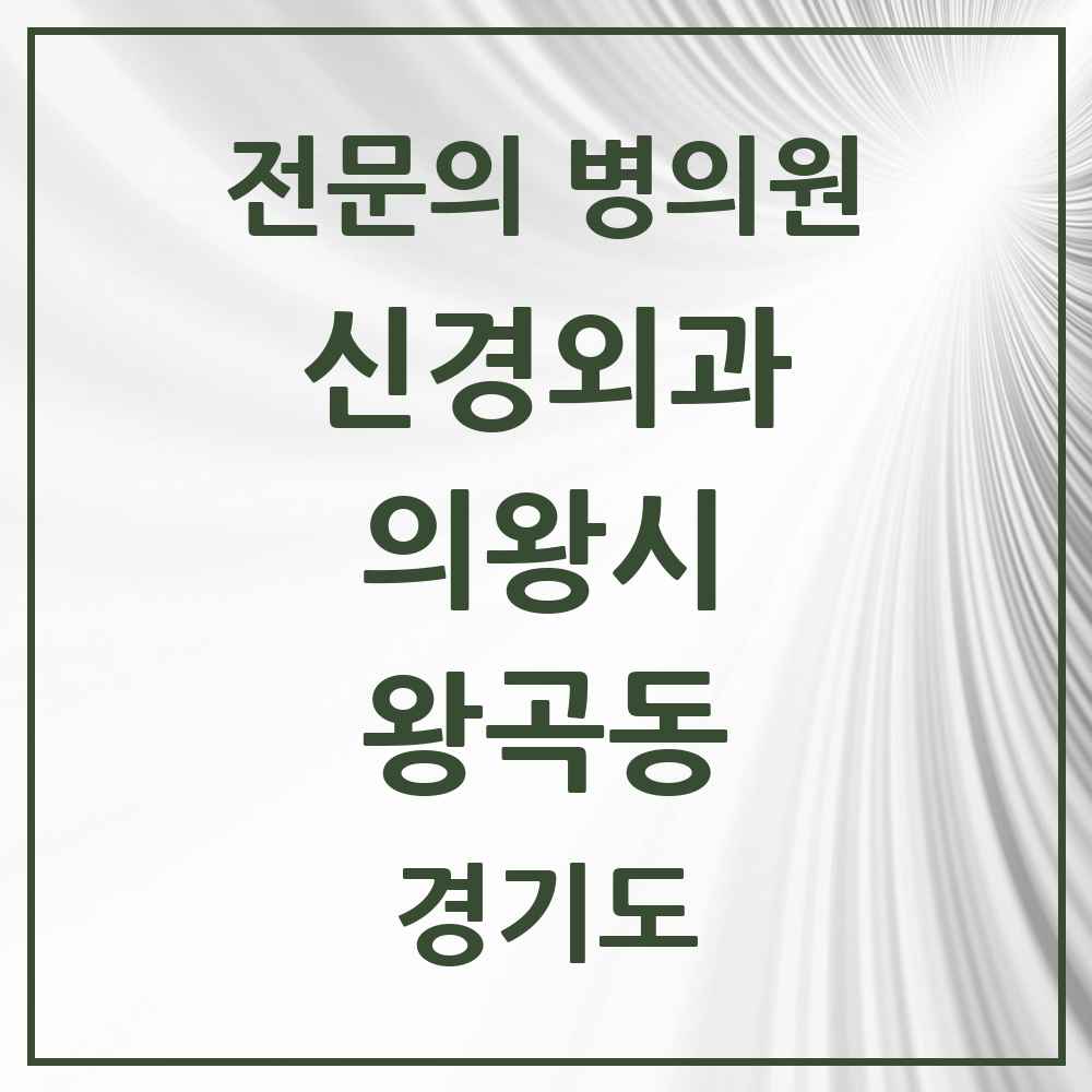 2025 경기도 의왕시 왕곡동 신경외과 전문의 의원·병원 목록 1곳