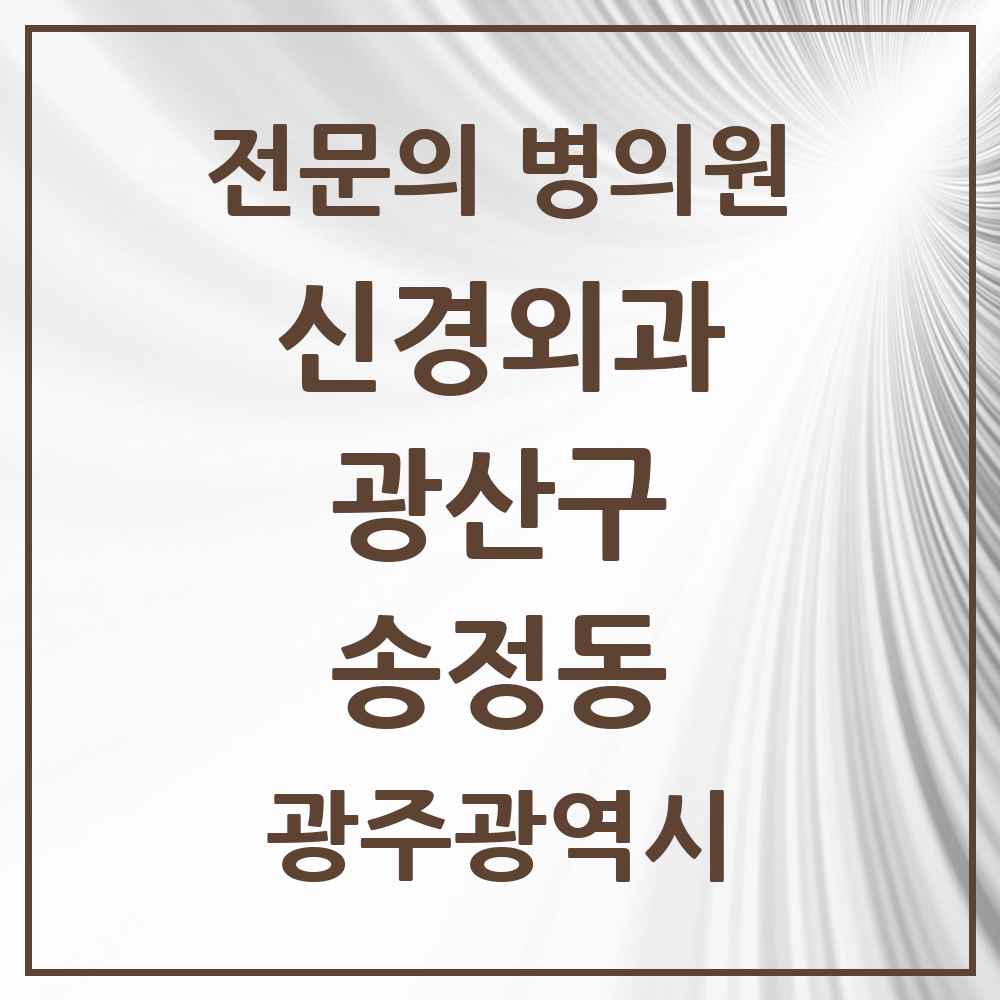 2025 광주광역시 광산구 송정동 신경외과 전문의 의원·병원 목록 4곳