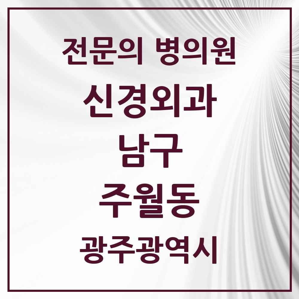 2025 광주광역시 남구 주월동 신경외과 전문의 의원·병원 목록 1곳