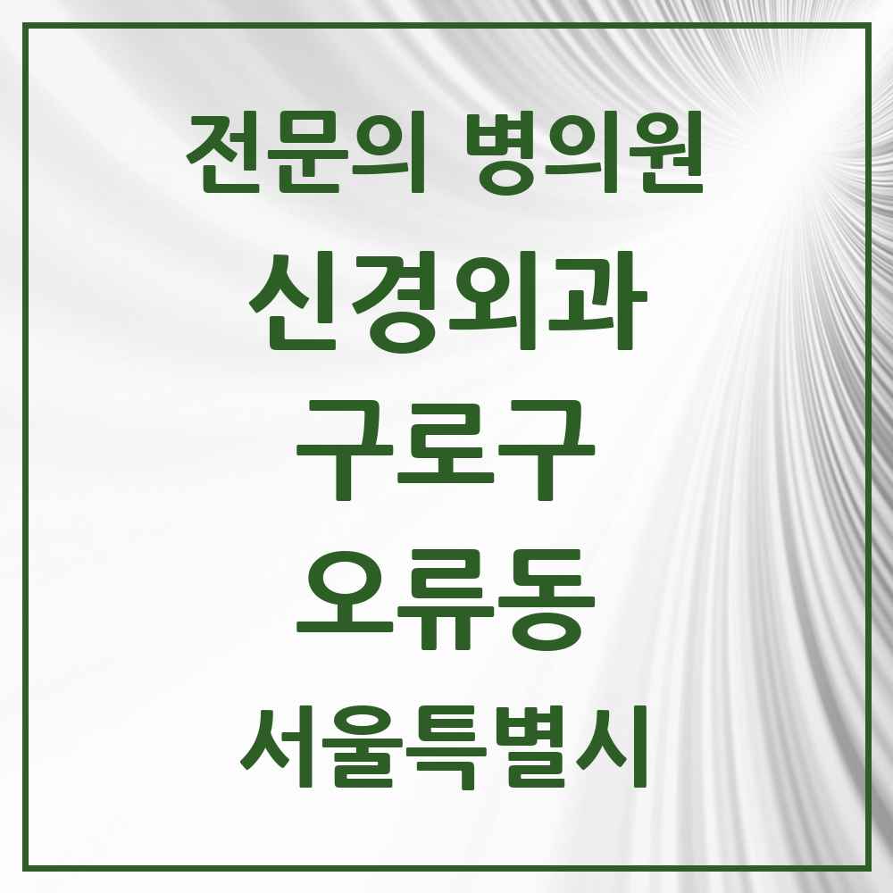 2025 서울특별시 구로구 오류동 신경외과 전문의 의원·병원 목록 1곳