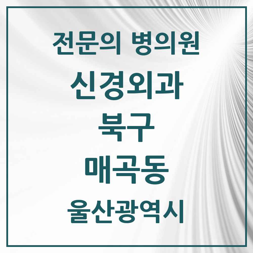 2025 울산광역시 북구 매곡동 신경외과 전문의 의원·병원 목록 1곳