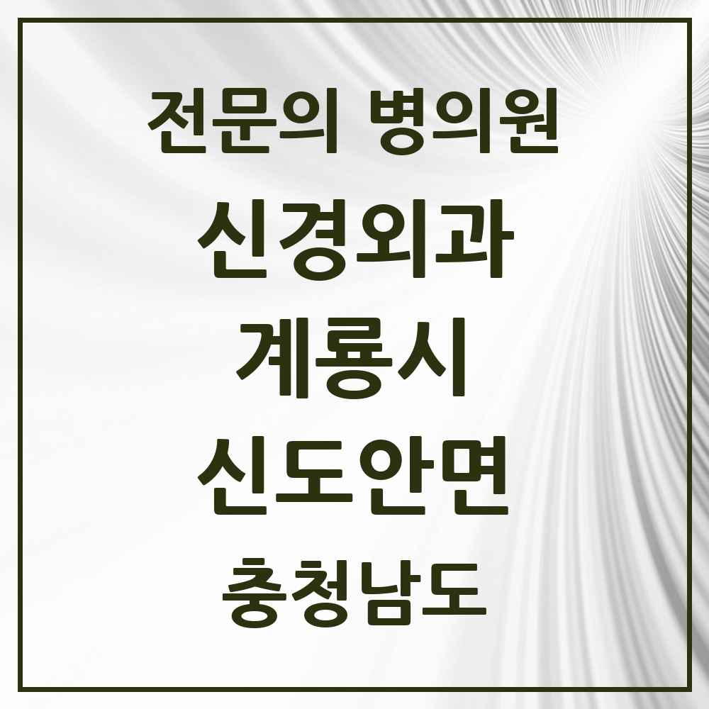 2025 충청남도 계룡시 신도안면 신경외과 전문의 의원·병원 목록 1곳