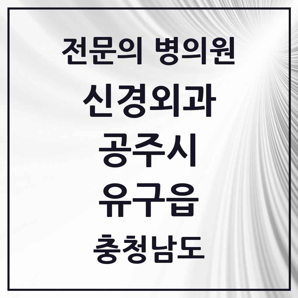 2025 충청남도 공주시 유구읍 신경외과 전문의 의원·병원 목록 1곳