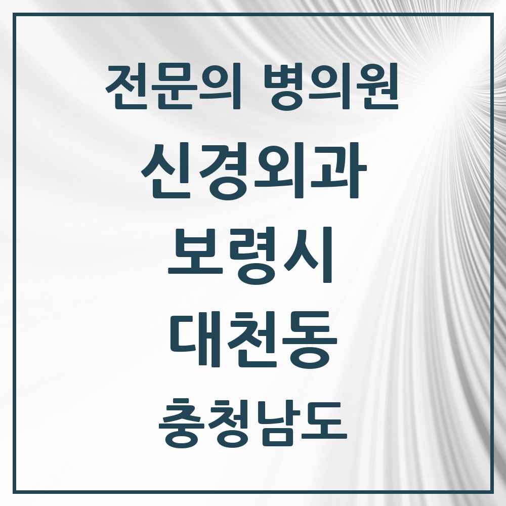 2025 충청남도 보령시 대천동 신경외과 전문의 의원·병원 목록 1곳