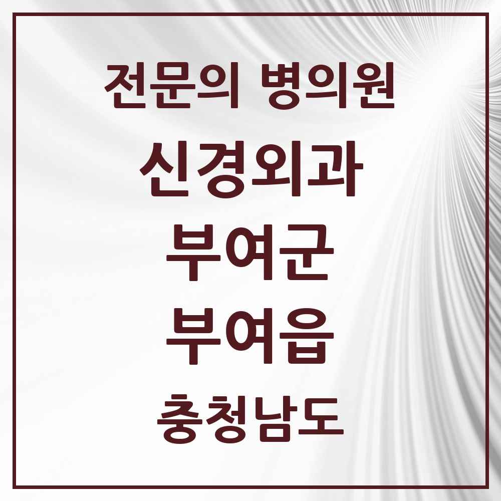 2025 충청남도 부여군 부여읍 신경외과 전문의 의원·병원 목록 2곳