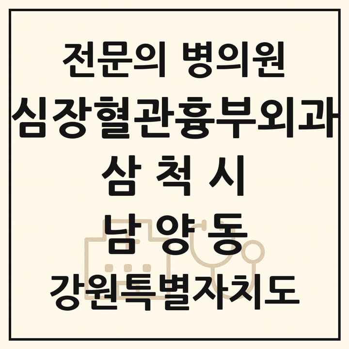 2026 강원특별자치도 삼척시 남양동 심장혈관흉부외과 전문의 의원·병원 목록 1곳