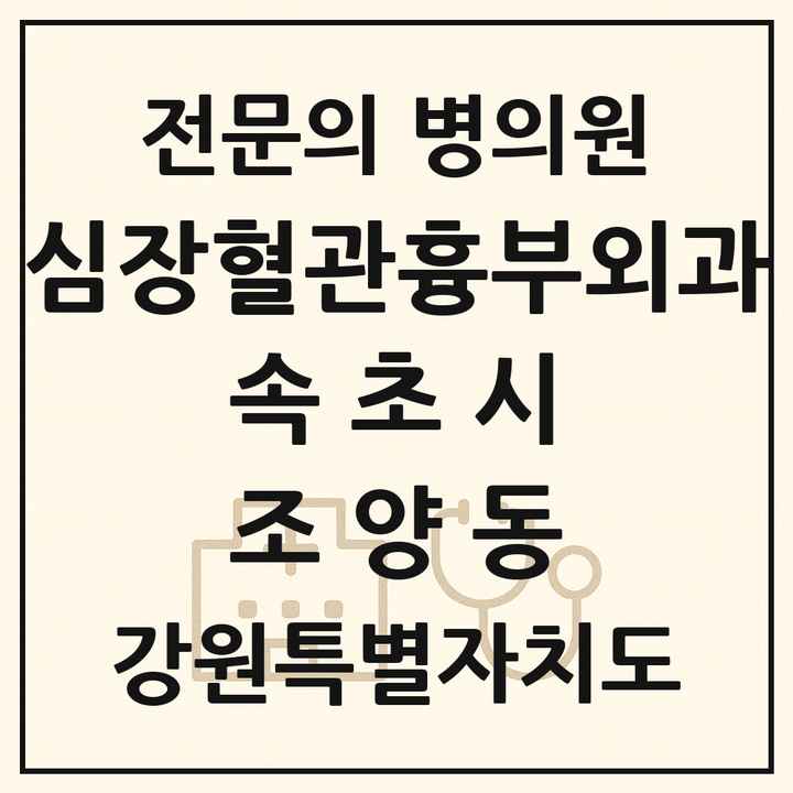 2026 강원특별자치도 속초시 조양동 심장혈관흉부외과 전문의 의원·병원 목록 1곳