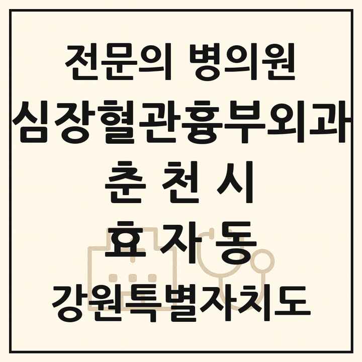2026 강원특별자치도 춘천시 효자동 심장혈관흉부외과 전문의 의원·병원 목록 1곳