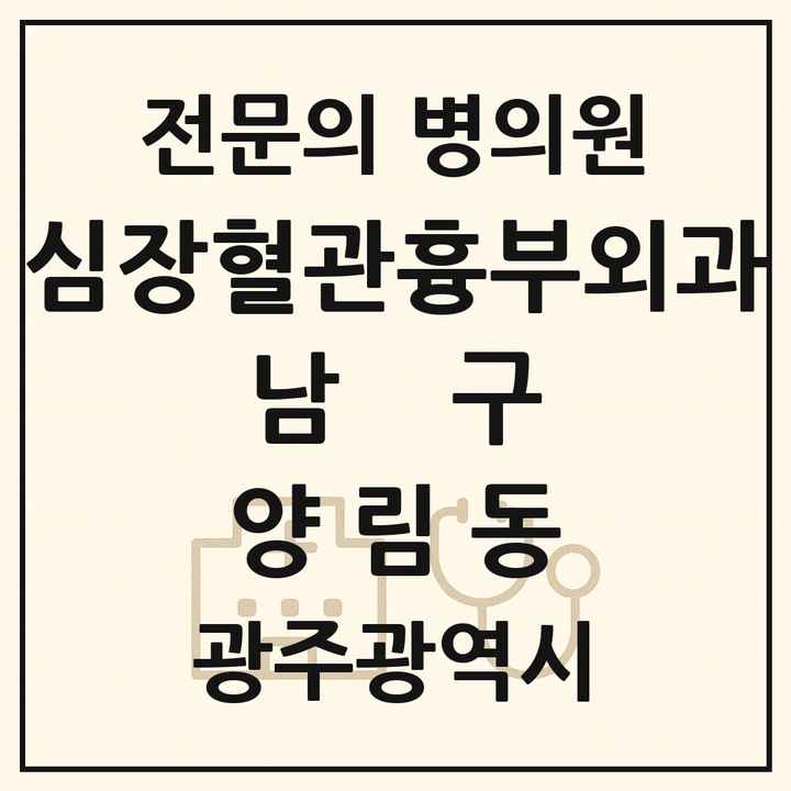 2026 광주광역시 남구 양림동 심장혈관흉부외과 전문의 의원·병원 목록 1곳