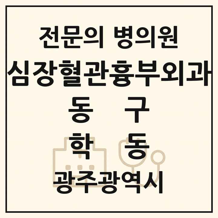 2026 광주광역시 동구 학동 심장혈관흉부외과 전문의 의원·병원 목록 2곳