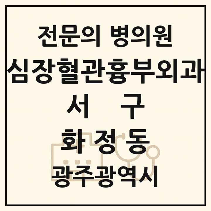2026 광주광역시 서구 화정동 심장혈관흉부외과 전문의 의원·병원 목록 1곳