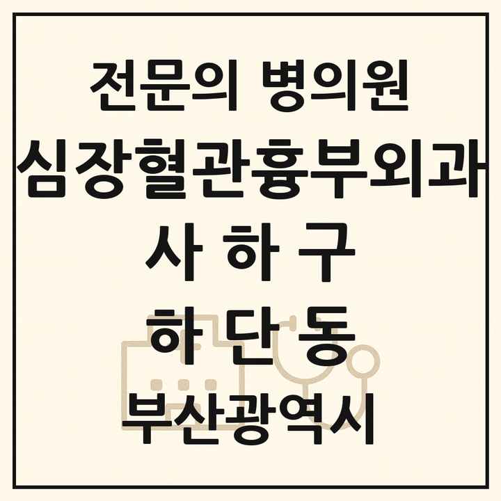 2026 부산광역시 사하구 하단동 심장혈관흉부외과 전문의 의원·병원 목록 1곳