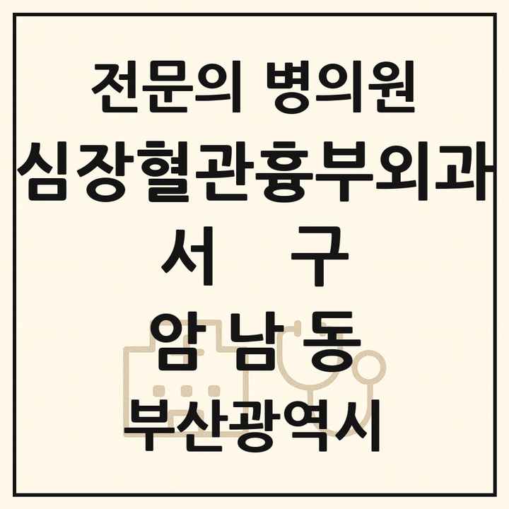 2026 부산광역시 서구 암남동 심장혈관흉부외과 전문의 의원·병원 목록 1곳