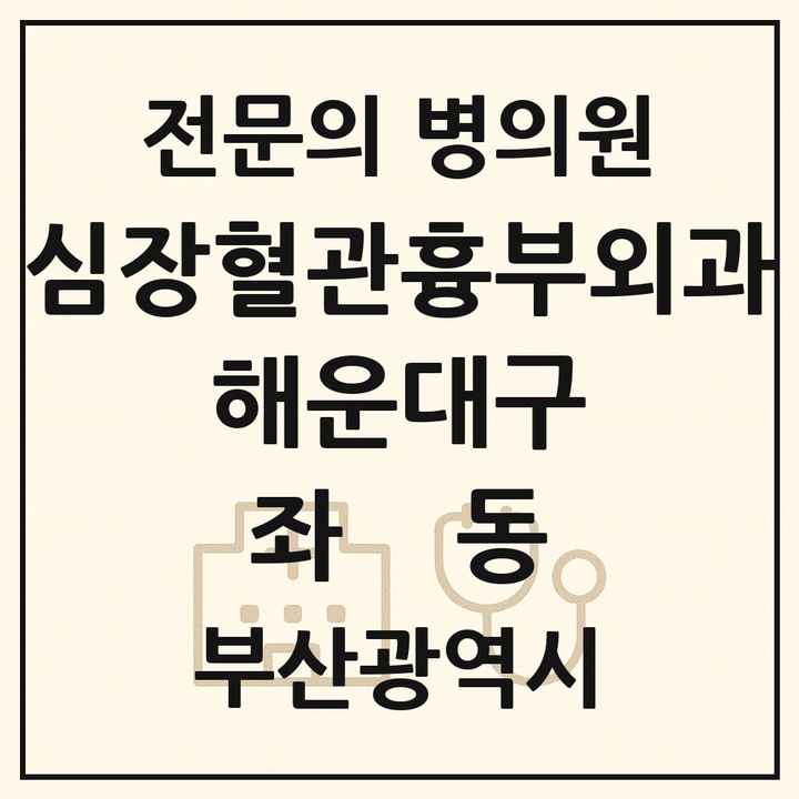 2026 부산광역시 해운대구 좌동 심장혈관흉부외과 전문의 의원·병원 목록 1곳