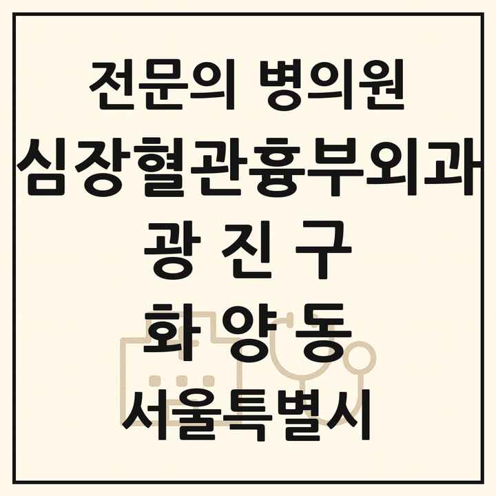 2026 서울특별시 광진구 화양동 심장혈관흉부외과 전문의 의원·병원 목록 1곳