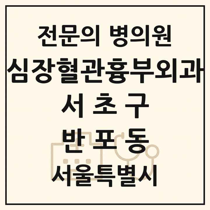 2026 서울특별시 서초구 반포동 심장혈관흉부외과 전문의 의원·병원 목록 1곳