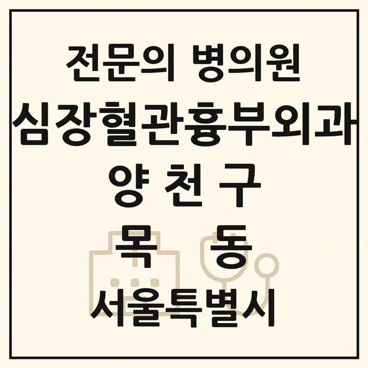 2026 서울특별시 양천구 목동 심장혈관흉부외과 전문의 의원·병원 목록 1곳
