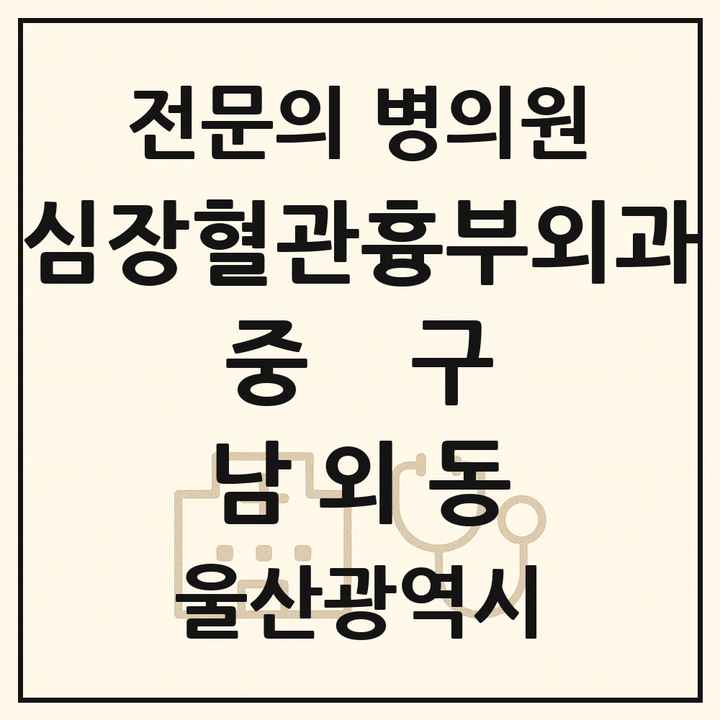 2026 울산광역시 중구 남외동 심장혈관흉부외과 전문의 의원·병원 목록 1곳
